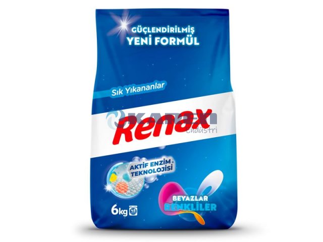 RENAX MATİK ÇAMAŞIR MAKİNESİ DETERJANI BEYAZ VE RENKLİLER 6KG