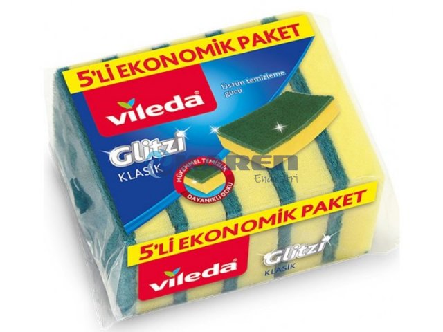VİLEDA KLASİK BULAŞIK SÜNGERİ DÜZ 5Lİ