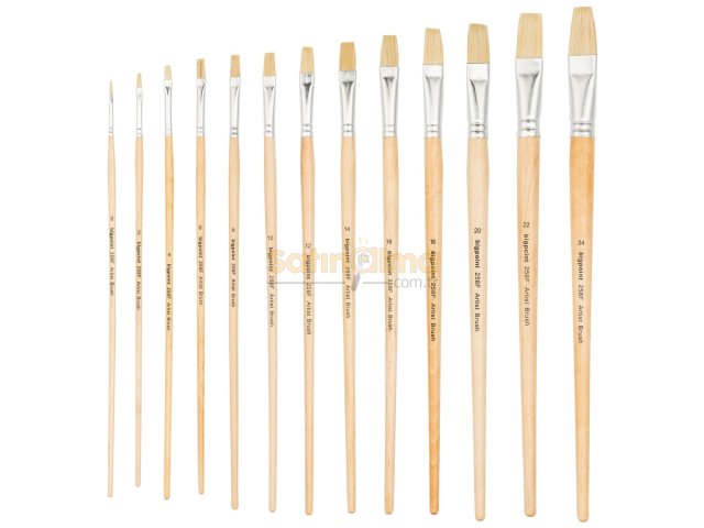 BİGPOİNT 258F SERİSİ DOĞAL KIL DÜZ KESİK FIRÇA NO: 24 X 12 ADET