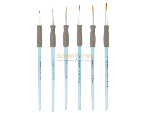 BİGPOİNT 510 SERİSİ SENTETİK KIL AKRİLİK SAP YUVARLAK FIRÇA NO: 10 X 12 ADET