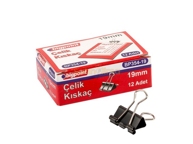 BİGPOİNT ÇELİK KISKAÇ 19 MM X 12 DÜZİNE