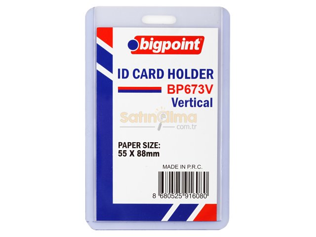 BİGPOİNT KART KABI DİKEY ŞEFFAF 55X88MM X 10 ADET