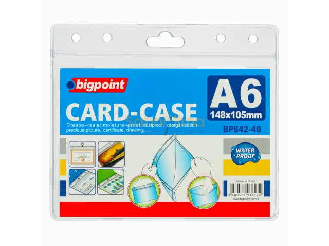 BİGPOİNT KİLİTLİ KART POŞETİ YATAY A6 (148X105MM) X 10 ADET