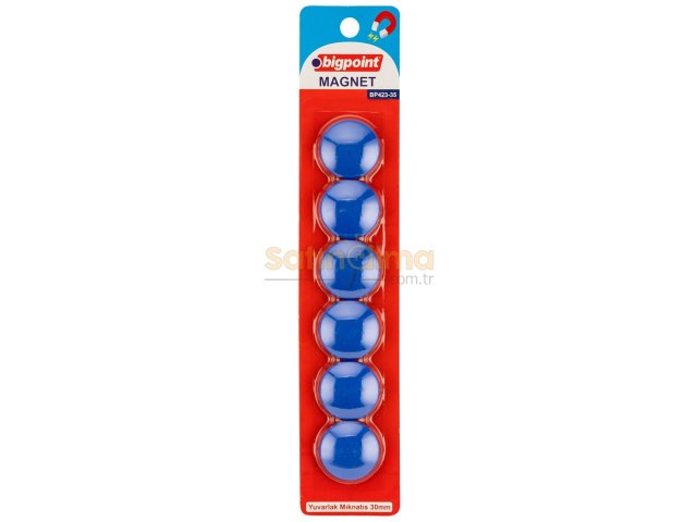 BİGPOİNT MAGNET 30MM (MIKNATIS) MAVİ 6LI BLİSTER X 12 BLİSTER