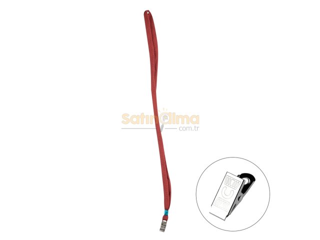 BİGPOİNT METAL KLİPSLİ YAKA İPİ BORDO X 50 ADET