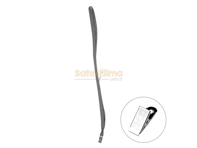 BİGPOİNT METAL KLİPSLİ YAKA İPİ GRİ X 50 ADET