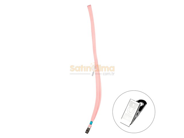 BİGPOİNT METAL KLİPSLİ YAKA İPİ PEMBE X 50 ADET
