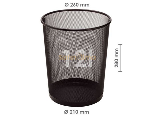 BİGPOİNT METAL PERFORE ÇÖP KOVASI BÜYÜK SİYAH X 12 ADET