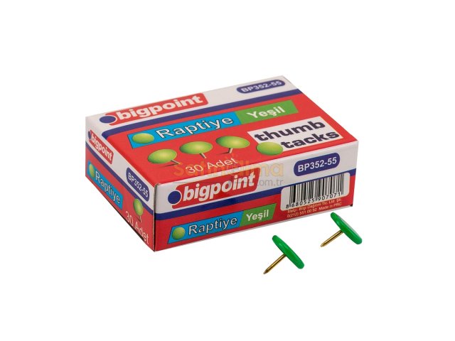 BİGPOİNT RENKLİ RAPTİYE YEŞİL X 10 ADET