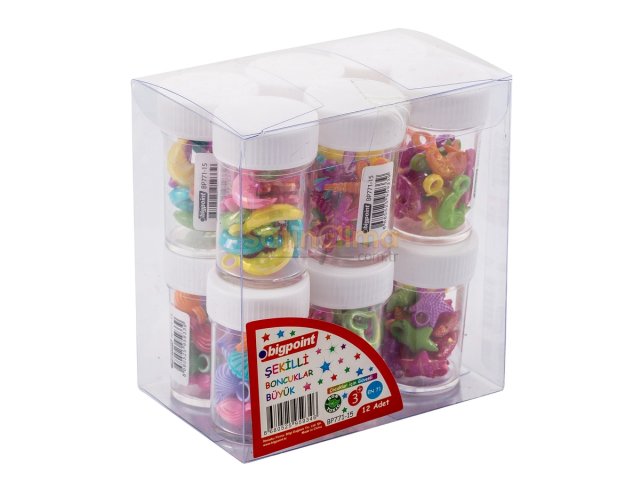 BİGPOİNT ŞEKİLLİ BONCUKLAR (BÜYÜK BOY) X 12 ADET