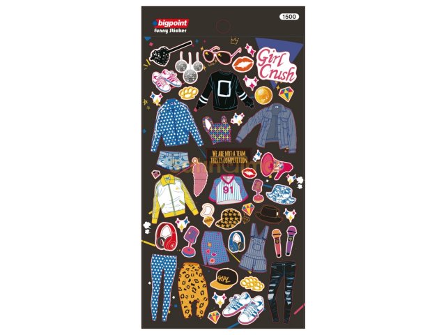 BİGPOİNT STİCKER KIZ KIYAFETLERİ GİYDİR X 15 ADET