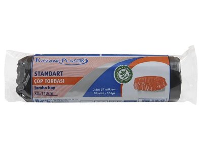 KAZANÇ STANDART JUMBO ÇÖP TORBASI 80X110 10LU 20RULO 300GR MAVİ
