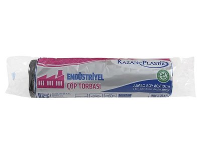 KAZANÇ ENDÜSTRİYEL JUMBO ÇÖP TORBASI 80X110 10LU 20RULO 500GR MAVİ