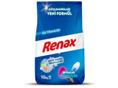 RENAX MATİK ÇAMAŞIR MAKİNESİ DETERJANI BEYAZ VE RENKLİLER 10KG