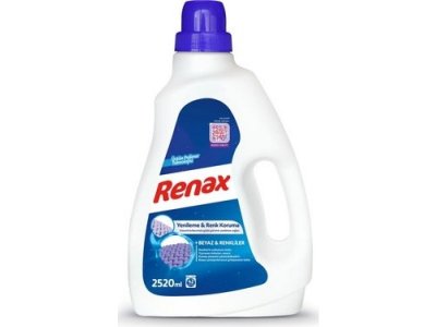 RENAX SIVI ÇAMAŞIR DETERJANI BEYAZ VE RENKLİLER 2520ML