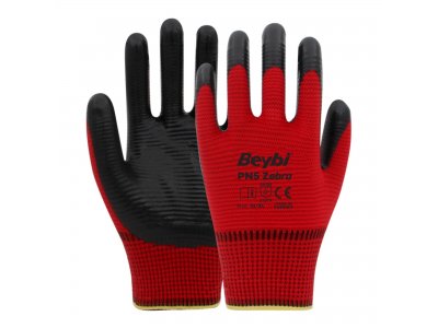 BEYBİ PN5 ZEBRA ELDİVEN KIRMIZI-SİYAH NO: 10