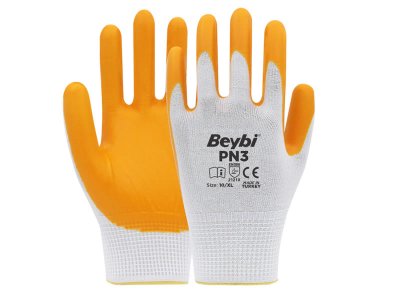 BEYBİ PN3 NAYLON NİTRİL ELDİVEN SARI NO: 9