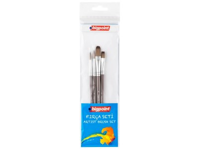 BİGPOİNT 984 SERİSİ SENTETİK KIL KARIŞIK UÇLU FIRÇA SETİ 4LÜ BLİSTER X 6 BLİSTER