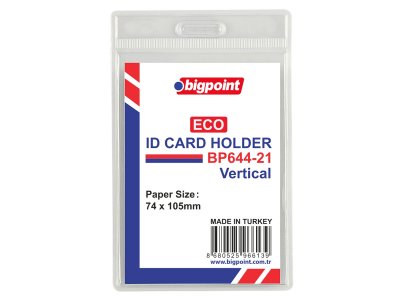 BİGPOİNT ECO KART POŞETİ DİKEY 74X105MM X 100 ADET