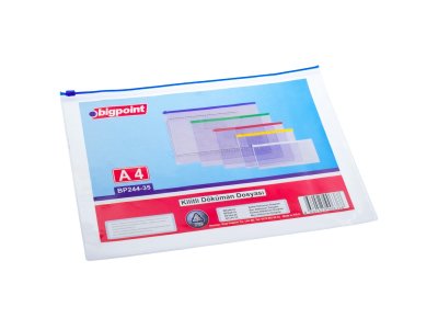 BİGPOİNT KİLİTLİ DÖKÜMAN DOSYASI A4 PVC MAVİ X 12 ADET