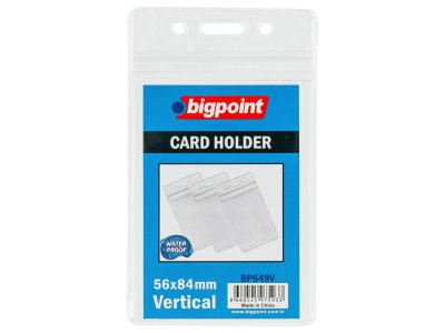 BİGPOİNT KİLİTLİ KART POŞETİ DİKEY 62X91MM X 10 ADET