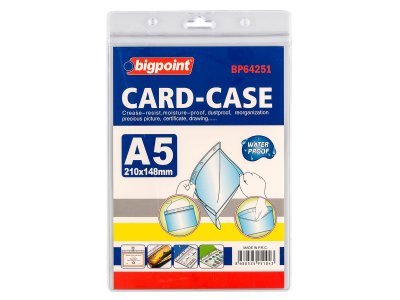 BİGPOİNT KİLİTLİ KART POŞETİ DİKEY A5 (148X210MM) X 10 ADET