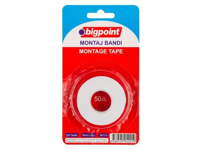 BİGPOİNT MONTAJ BANDI ÇİFT TARAFLI 19MM X 1.5MT (İÇ MEKAN) X 20 ADET