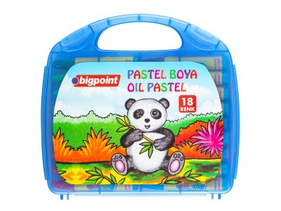 BİGPOİNT PASTEL BOYA 18 RENK - MAVİ ÇANTALI