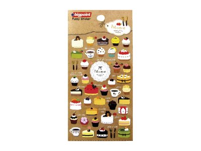 BİGPOİNT STİCKER YALDIZLI PASTALAR X 15 ADET