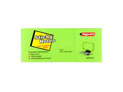 BİGPOİNT YAPIŞKANLI NOT KAĞIDI 3LÜ 40X50MM NEON YEŞİL X 4 PAKET