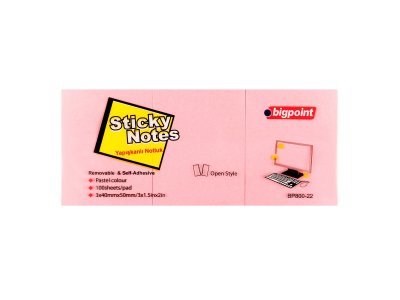 BİGPOİNT YAPIŞKANLI NOT KAĞIDI 3LÜ 40X50MM PEMBE X 4 PAKET