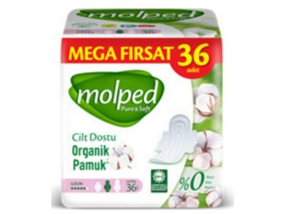 MOLPED PURE&SOFT HİJYENİK PED MEGA FIRSAT UZUN 36LI